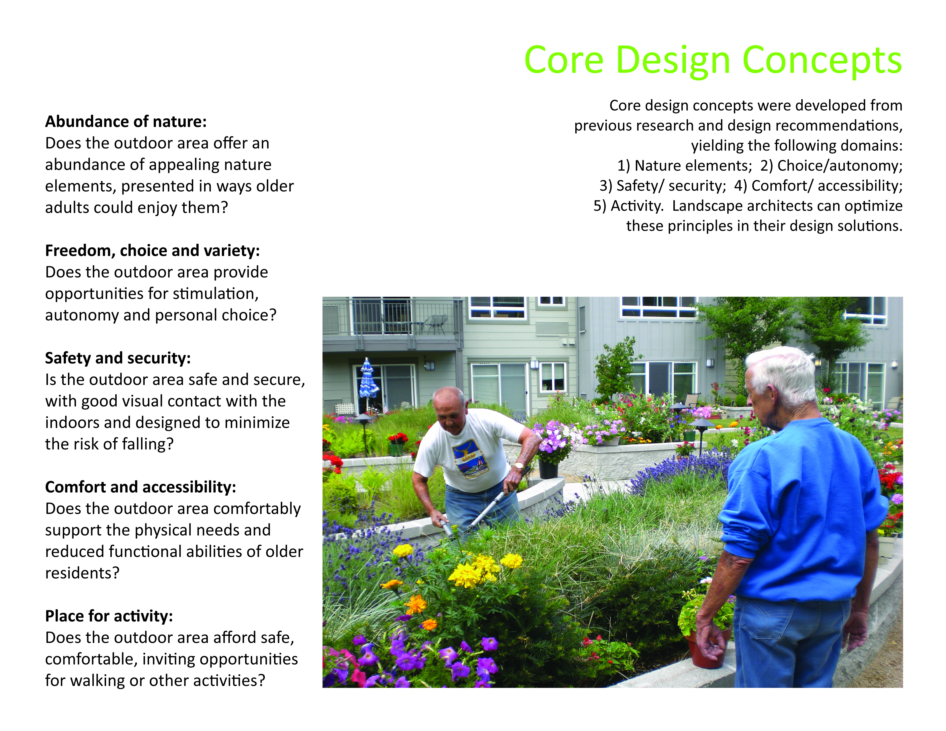 ... to Nature for Older Adults: Promoting Health through Landscape Design