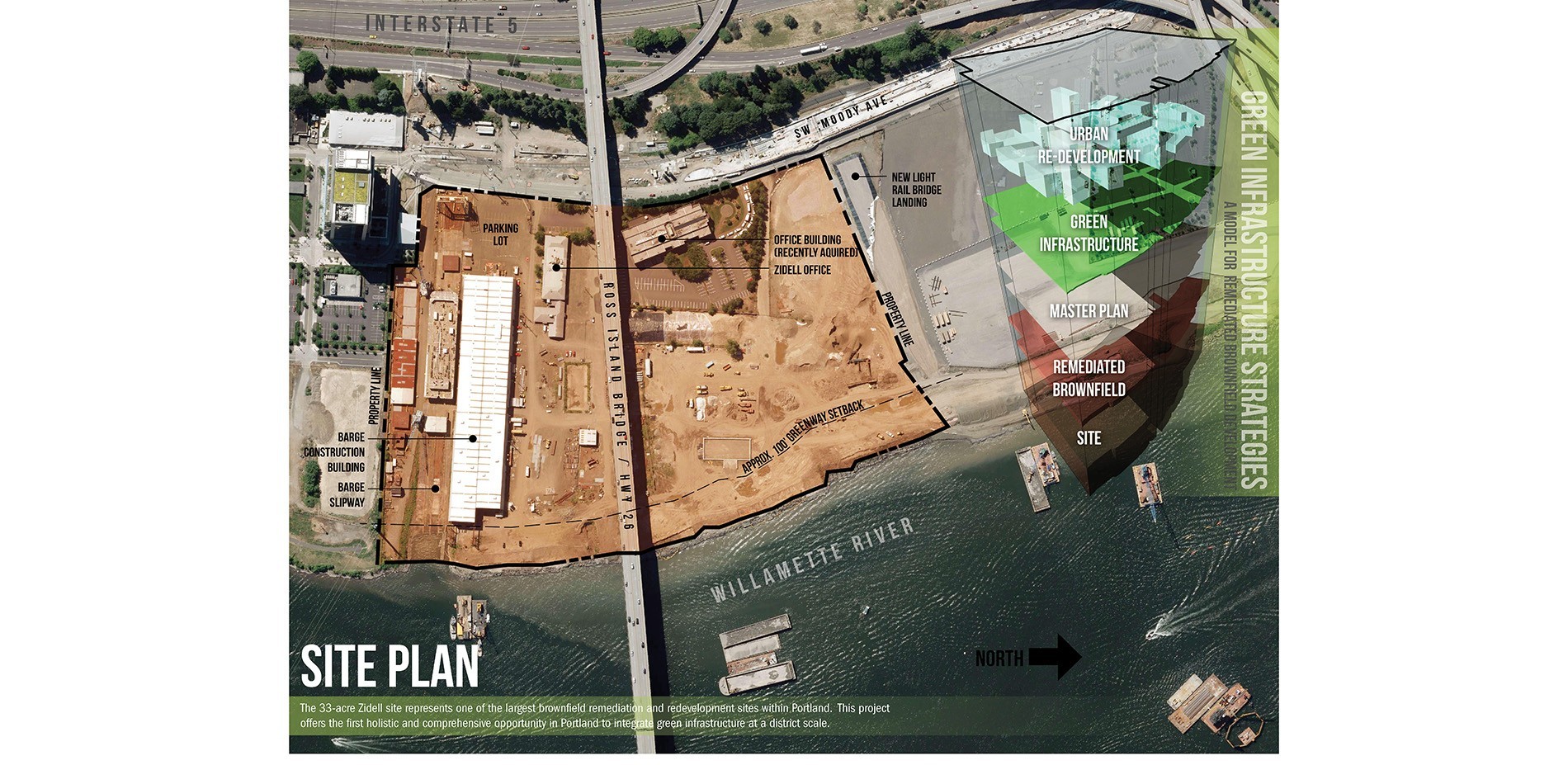 Site Plan: The 33-acre Zidell site