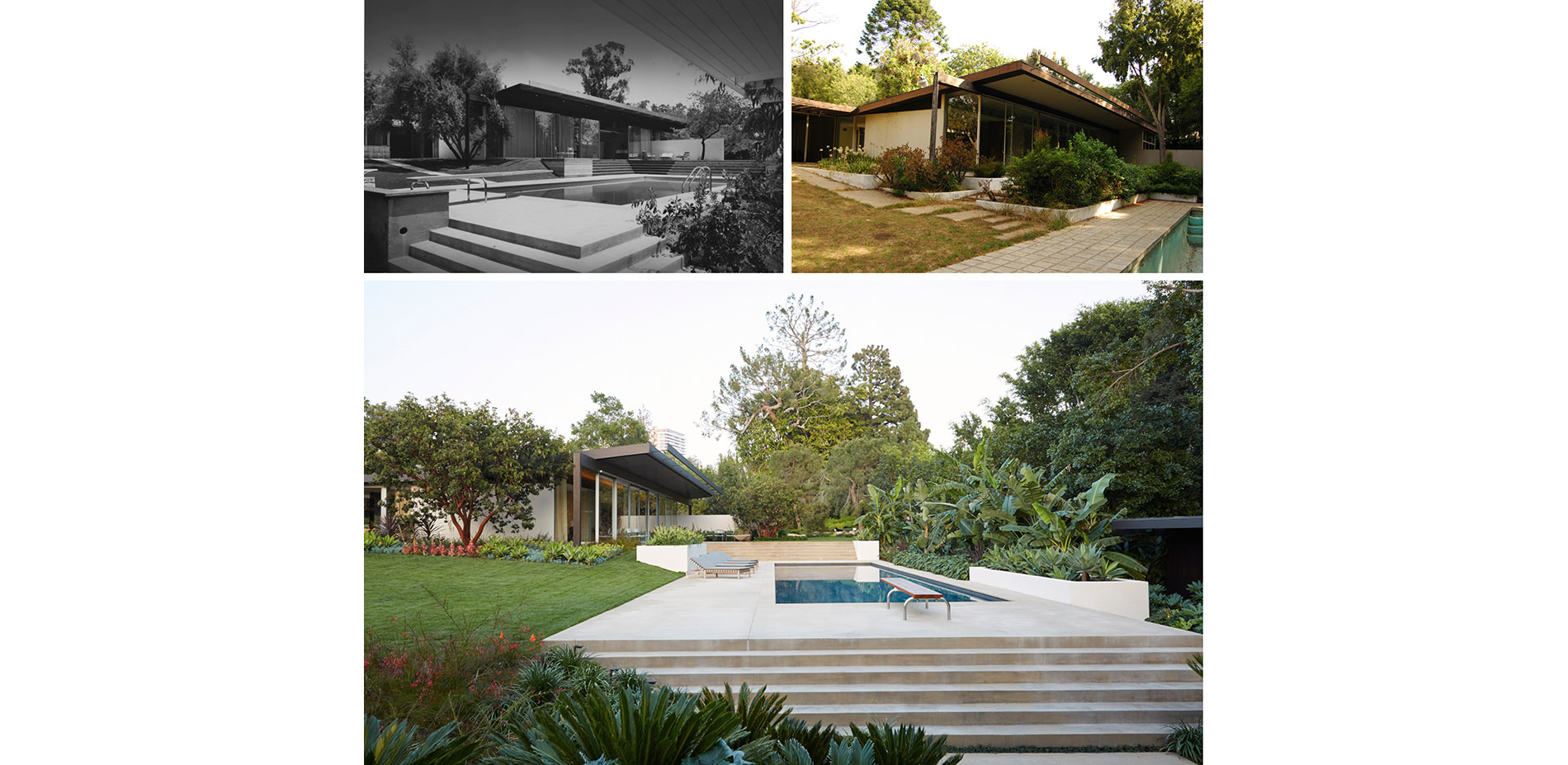 Comparison of 1955, 2011, and 2015 South Patio and Swimming Pool