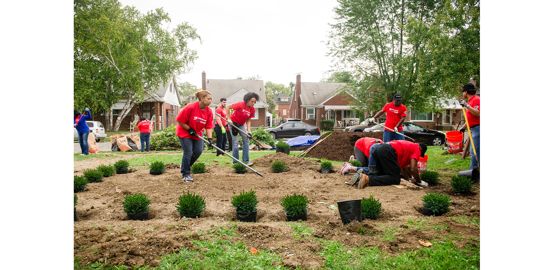 People Working on a Land Transformation