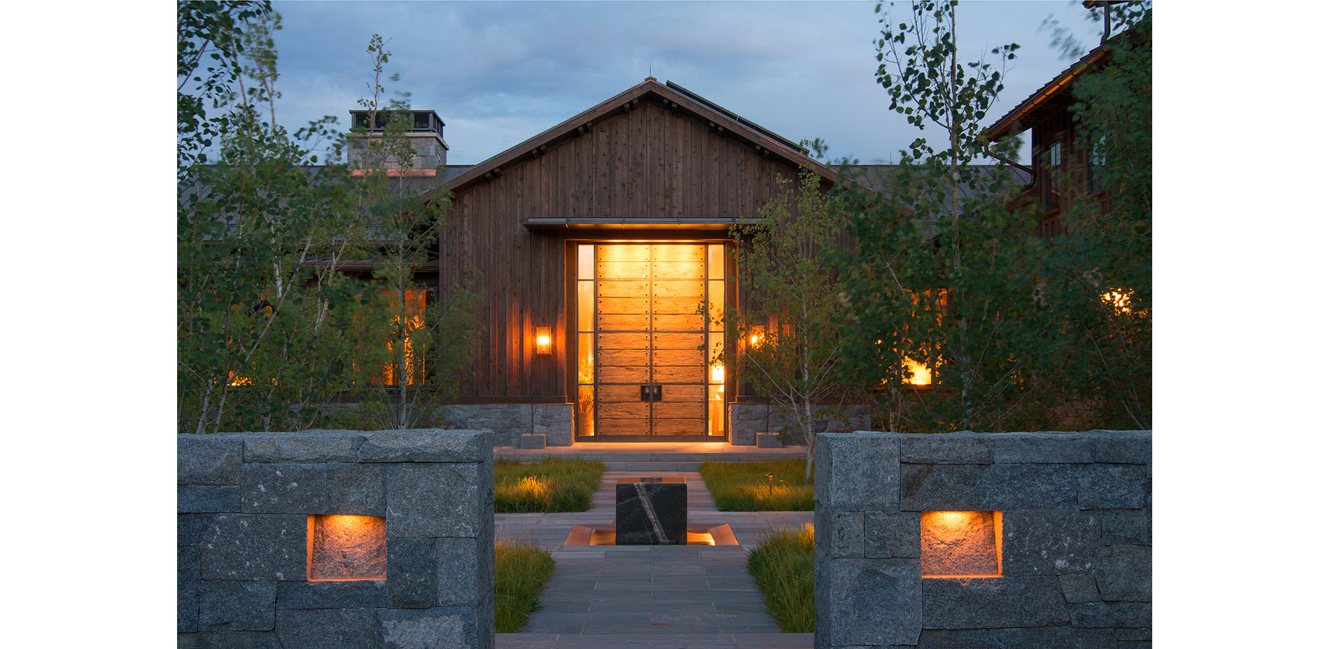 Granite Fountain in Entry Courtyard