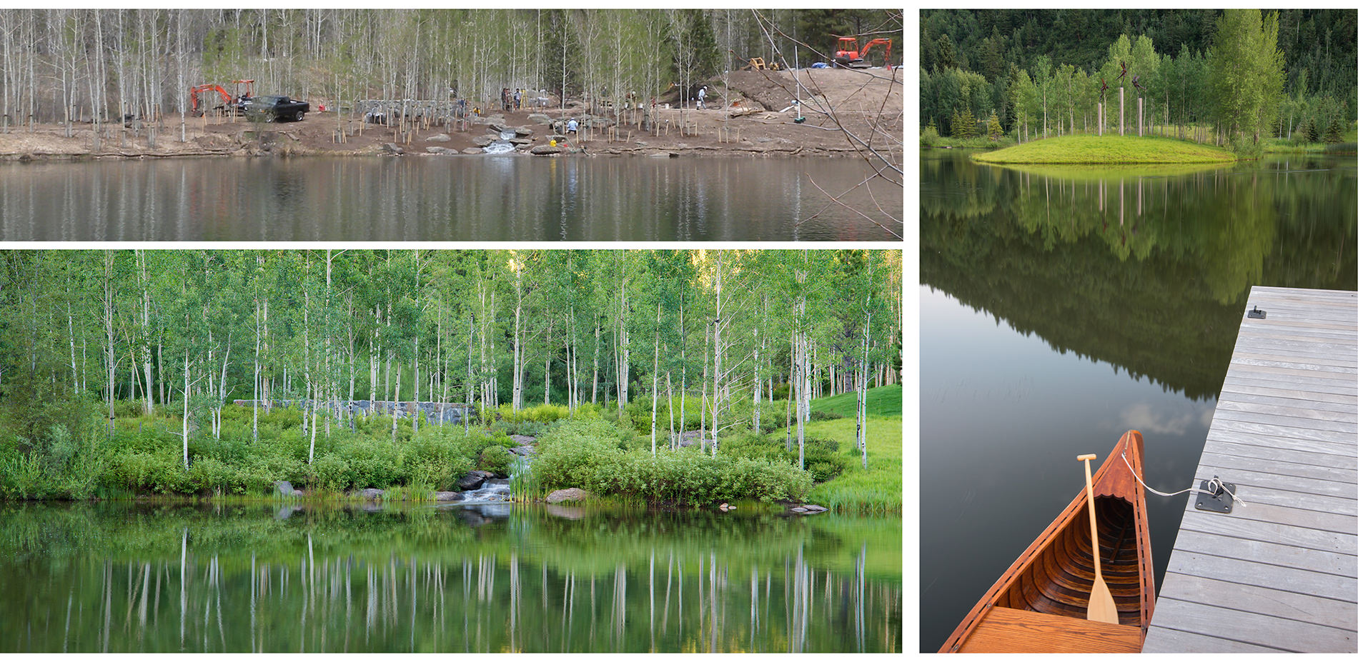 Photos of Lake During and After Development