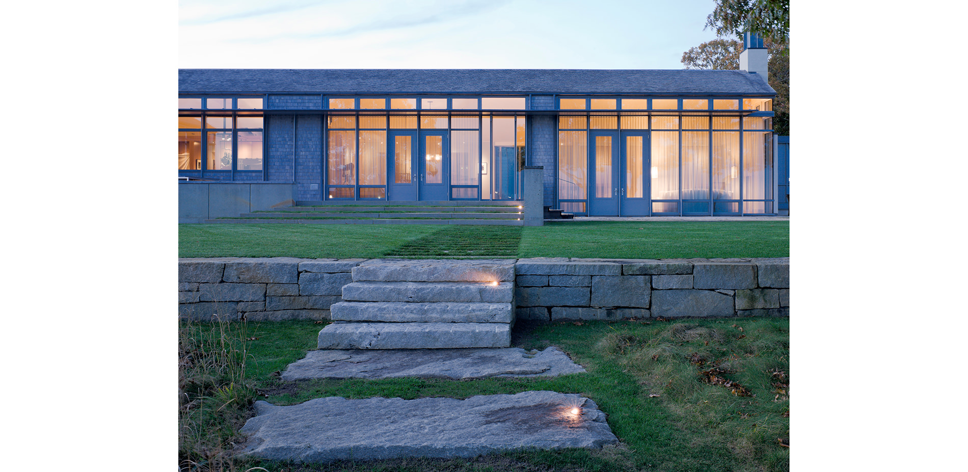 Granite Slab Walkway Leading to House