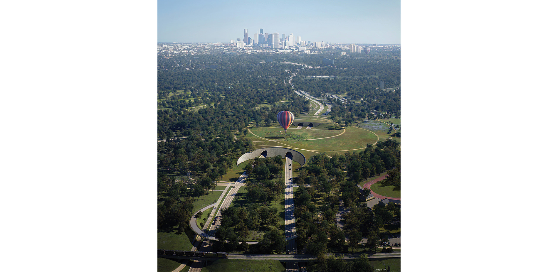 Rendering of the Land Bridge Over Memorial Drive