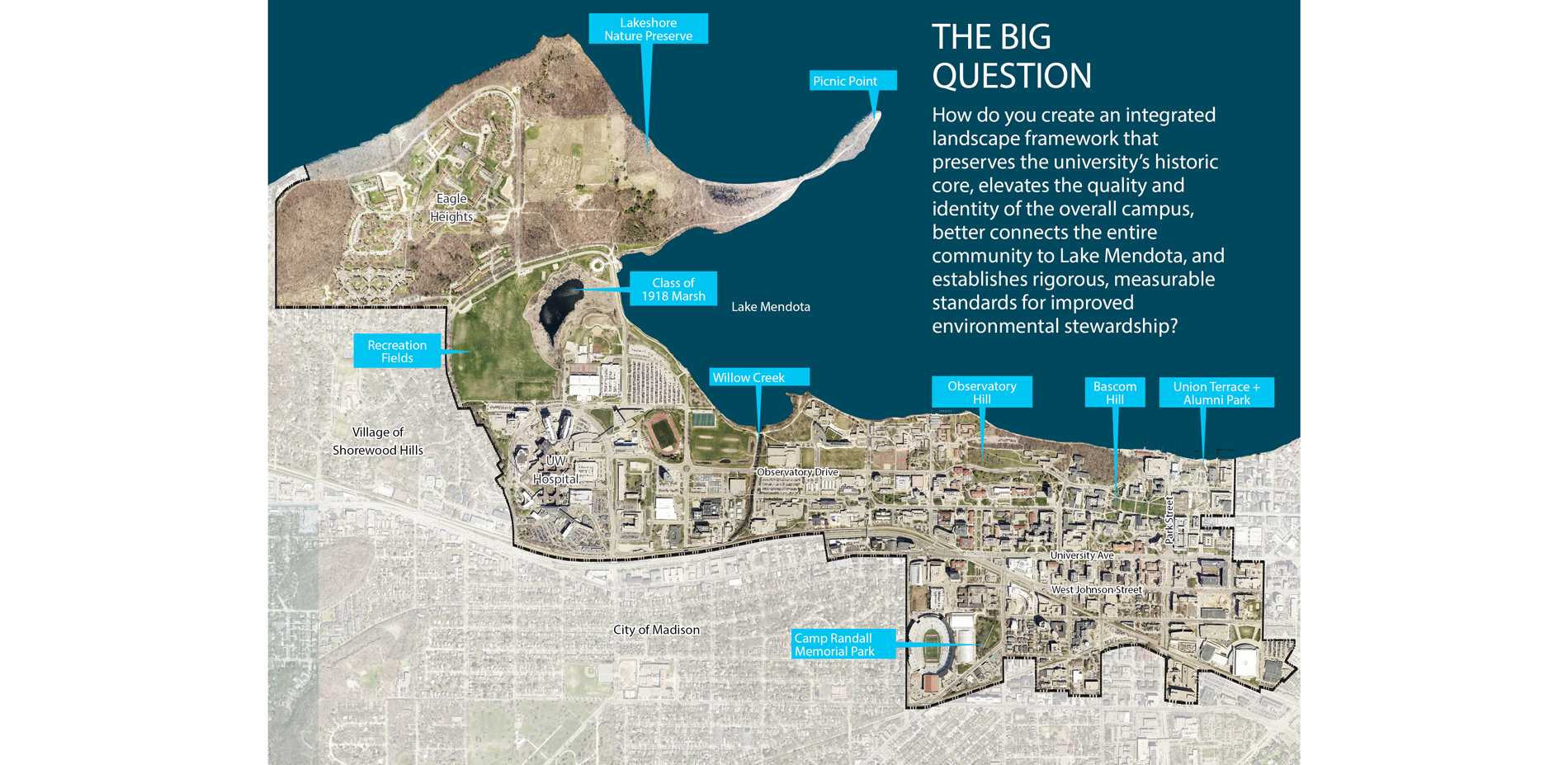 With over 4.5 miles of shoreline, the University of Wisconsin-Madison’s 936-acre campus occupies a vital intersection between the capital city and Lak…