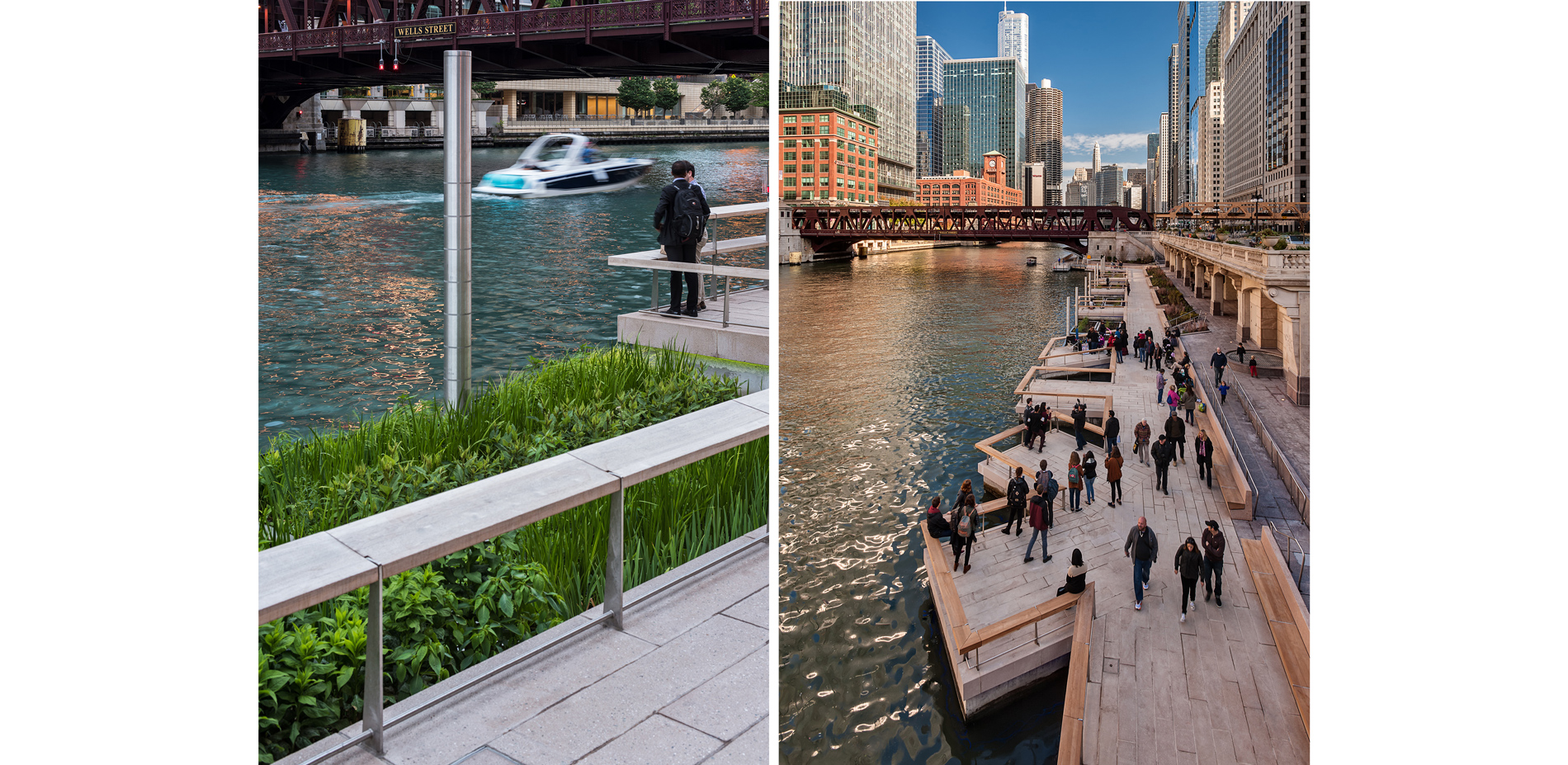 A series of piers and floating wetland gardens offers an interactive learning environment about the ecology of the river, including opportunities for …