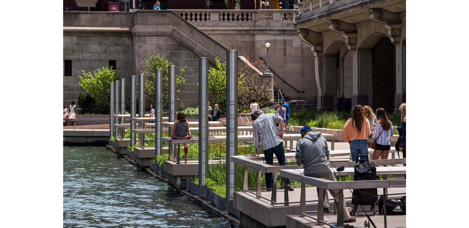 The Jetty’s floating wetlands provide a healthy habitat for the Chicago River’s diverse native fish population, as well as educational and recreationa…
