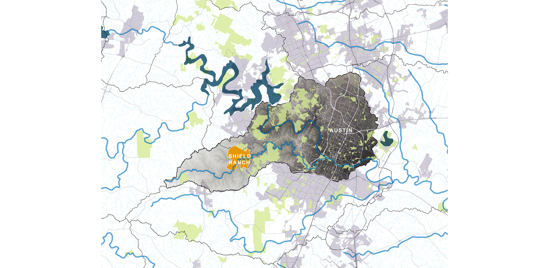 The ranch lies within the Balcones Canyonlands of the Edwards Plateau (ecoregion 30c), and the Barton Creek watershed. This watershed drains to the Ed…