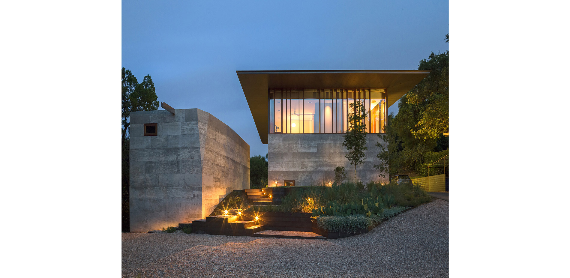 Playing with form and volume, the collaborative design team used negative space as the guiding principle for this Austin residence. Circulation was ad…