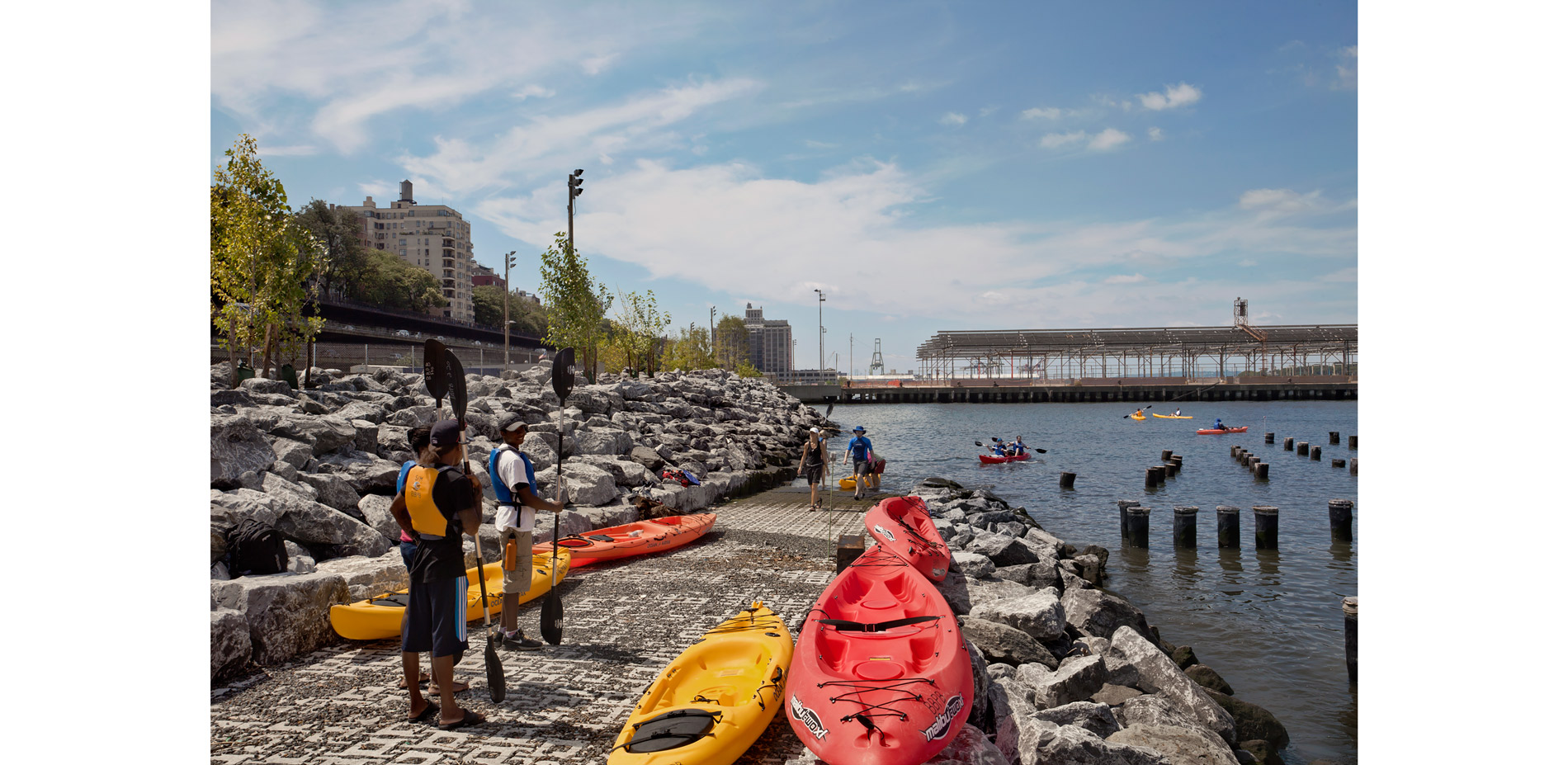 Kayaking has become a major pastime in New York, as waterways like the East River have become cleaner and safer. Riprap armoring allows tides and stor…