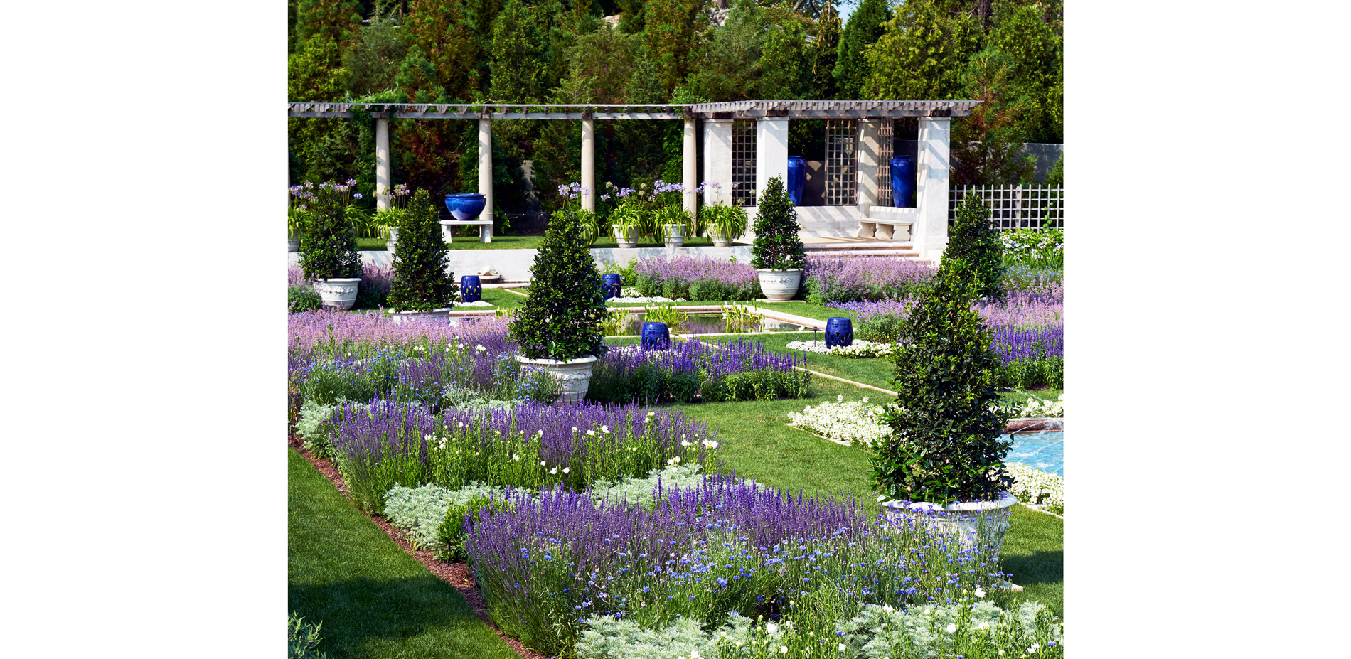 Detail of the white/gray/blue/purple planting scheme.…