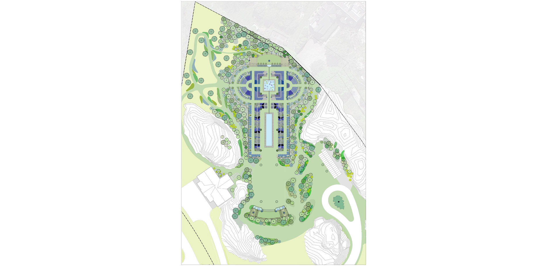 The plan recaptures the deteriorated Olmsted Brother's-designed Blue Garden, adapting it for 21st century climate and maintenance constraints.…