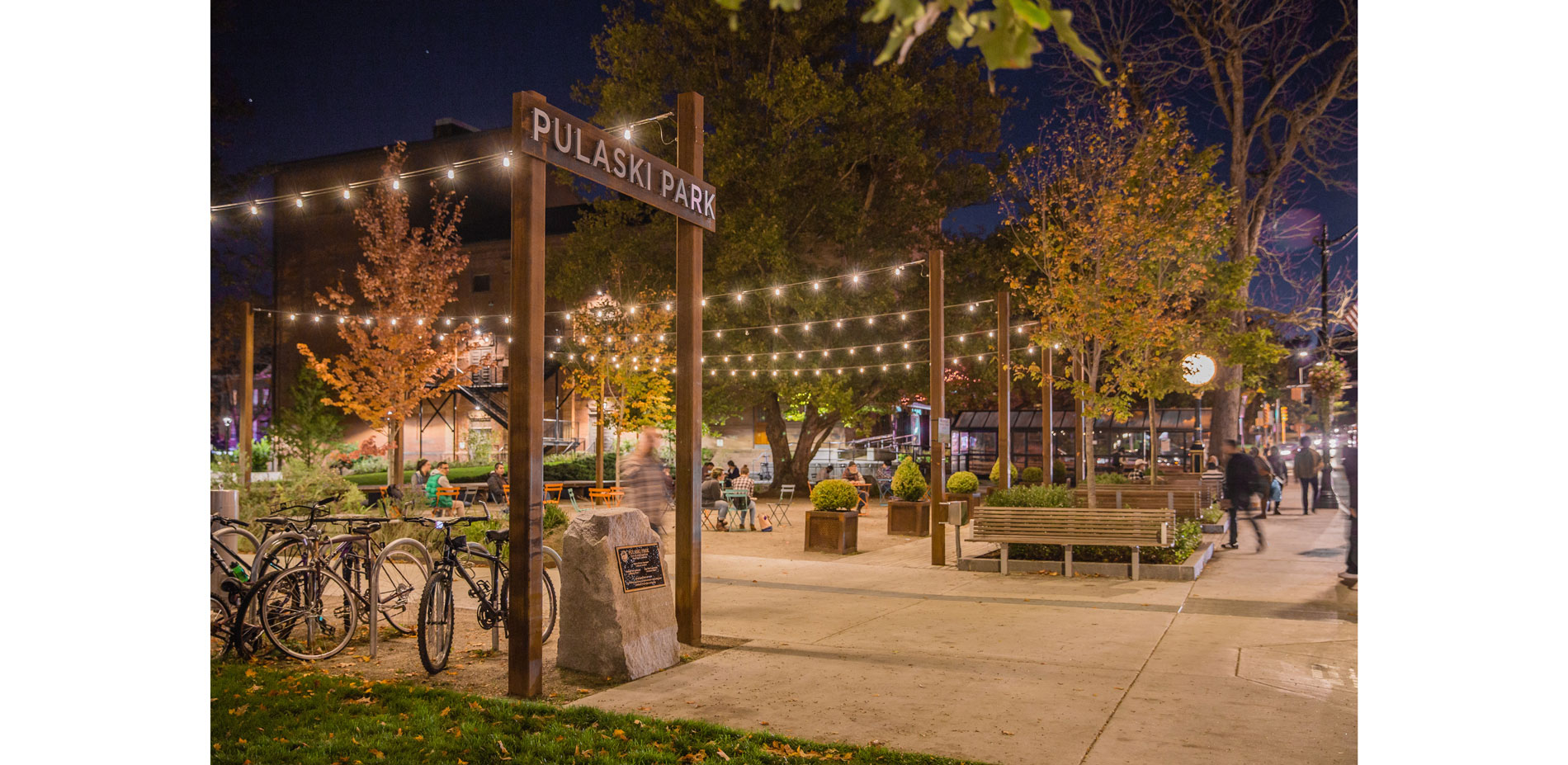 The Plaza is a lively destination, especially at night. Weathering steel and industrial, gutsy detailing is a nod to the mill-town heritage of Northam…