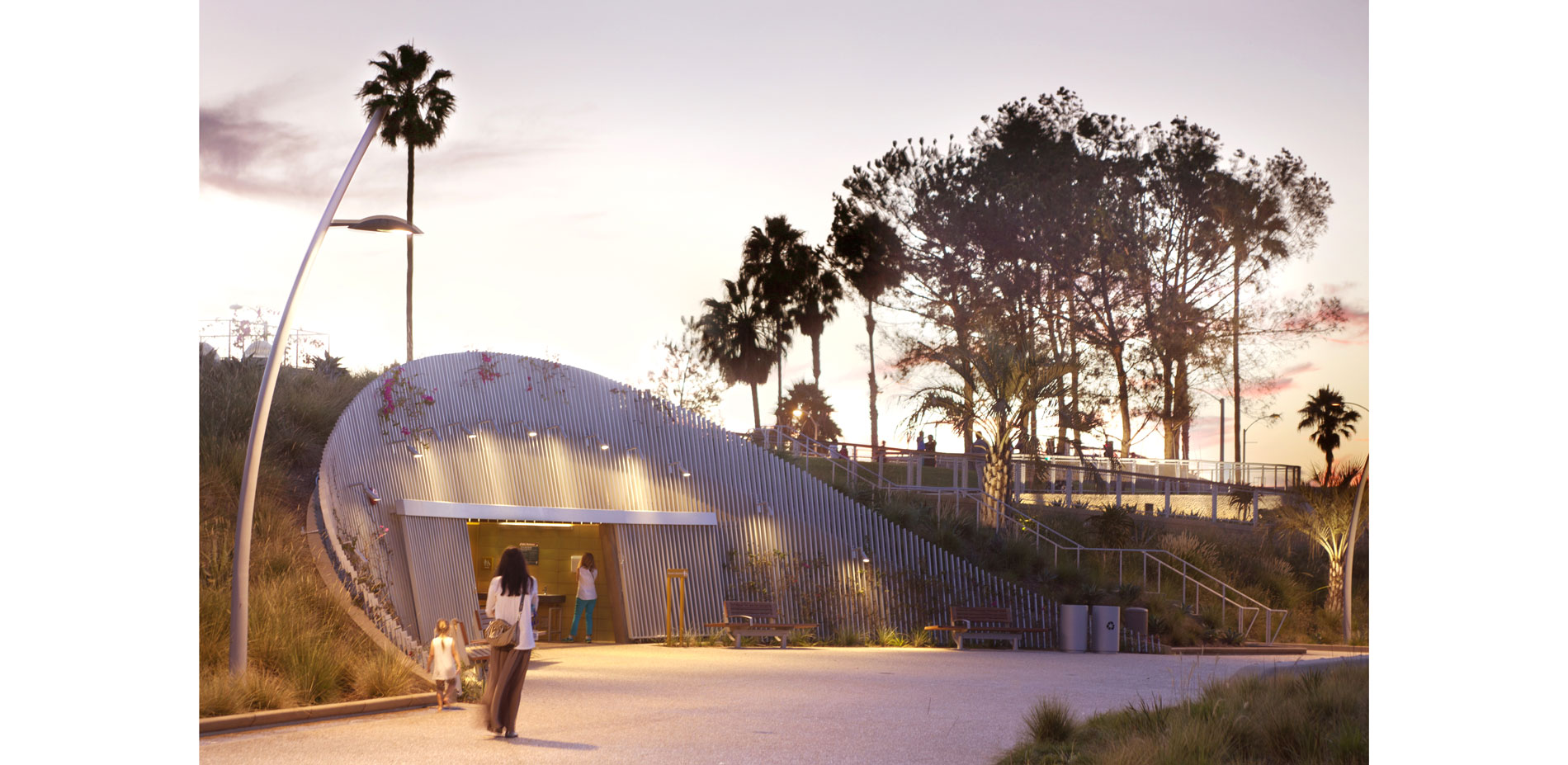 The park’s public restroom is neatly tucked into the side of Observation Hill.…