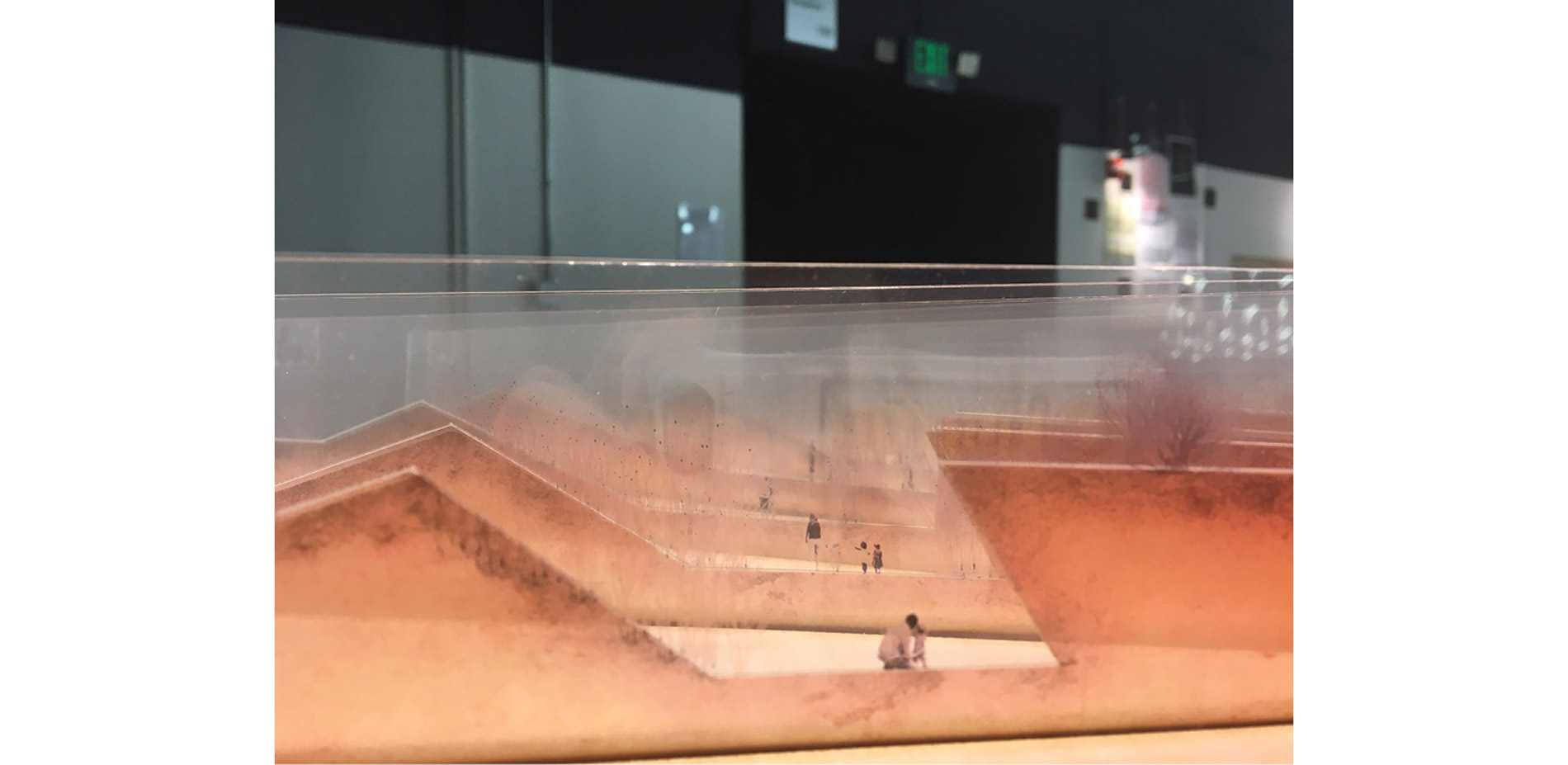 A sectional model demonstrates the tectonics of the intervention as a visitor proceeds through the Winnemucca myth. The model gives the ability to wal…