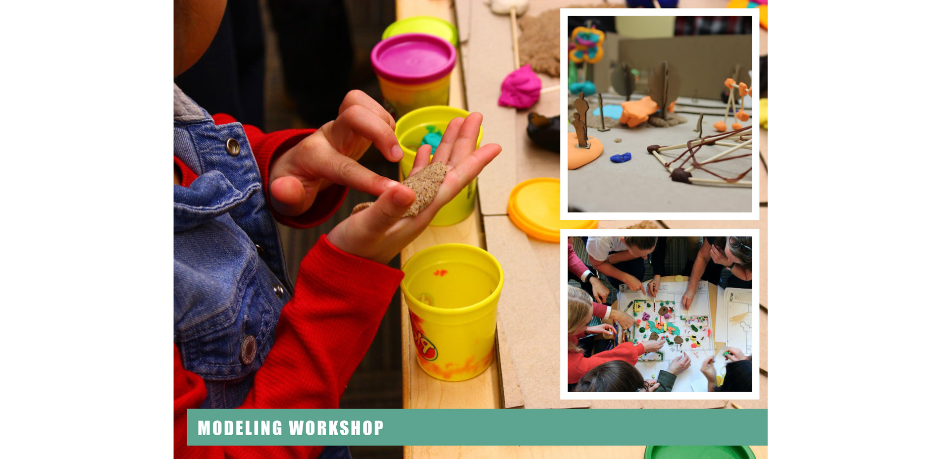 Site modeling was a tangible way for the women and their children to design spatially. We built a cardboard model and provided clay, kinetic sand and …