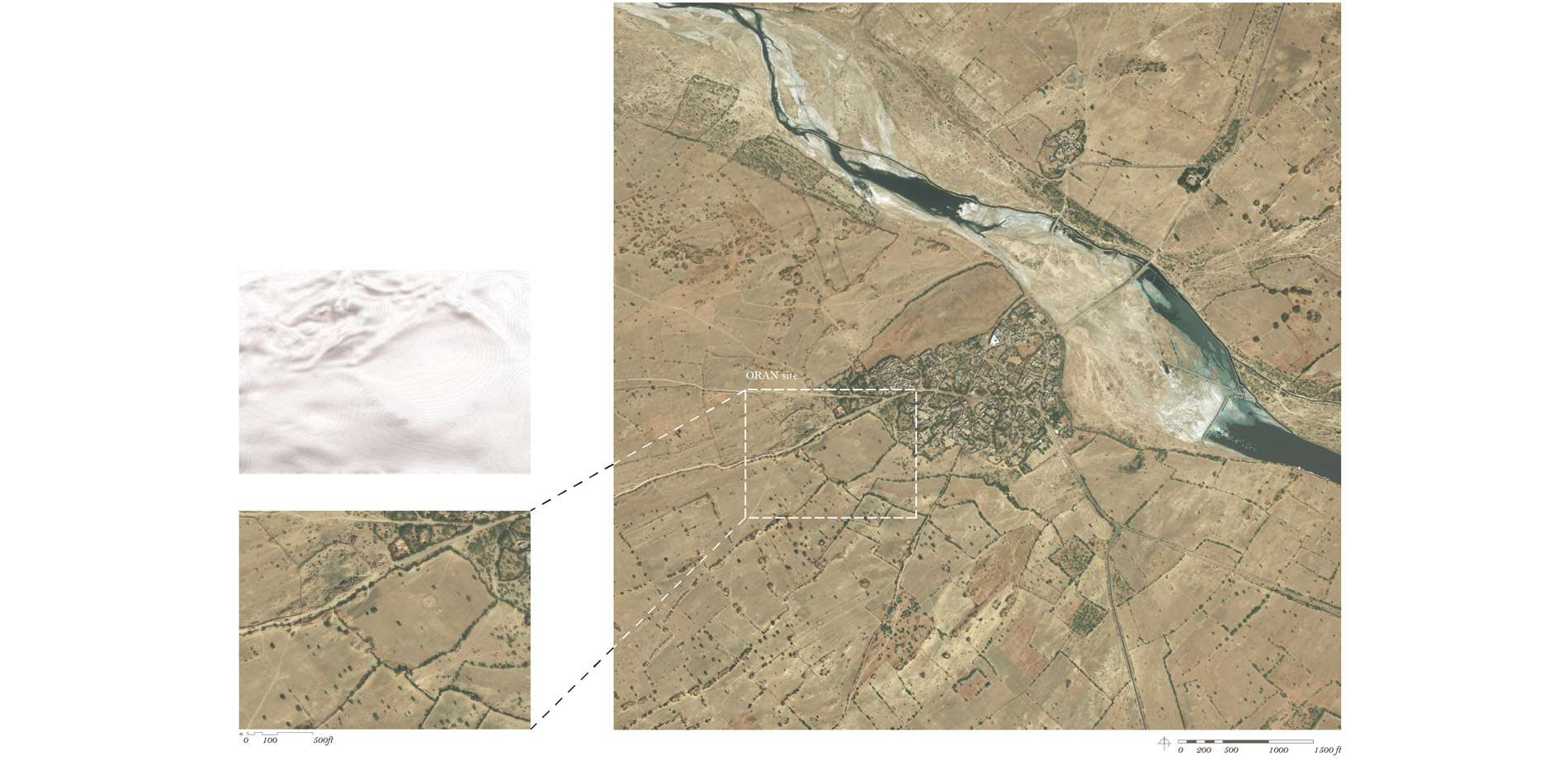 Looking through satellite images revealed programmitic possiblities and visiting in person, a site nearby at the back of the village showed all the op…