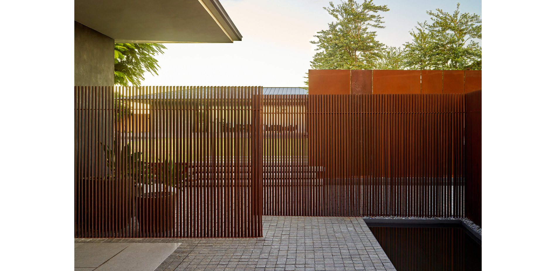 Steel Rod Screen at Guest Terrace