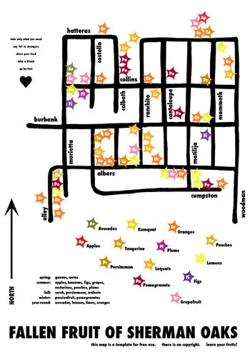 Publically accessible fruit trees in Sherman Oaks neighborhood, Los Angeles / Fallen Fruit 