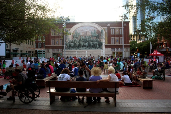Sundance Square Plaza, Forth Worth, by Michael Vergason Landscape Architects, opened in 2013. LAF’s CSI performance study to be published in late 2014  image: Taner R. Ozdil, 2014 