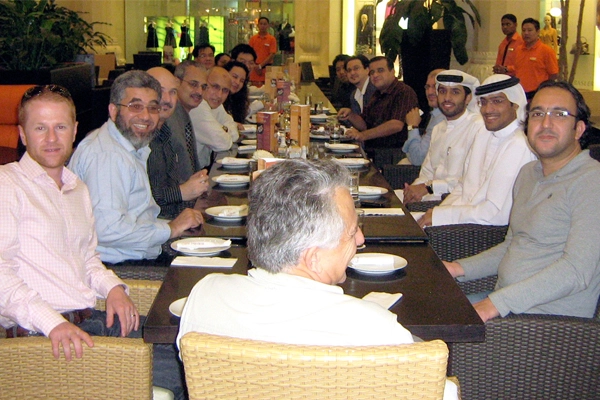 The diverse and inclusive teams that manage the project process will include many people who have had no experience with the design, installation or maintenance quality expected by the original design landscape architect--complete and clear construction documents are essential. On this team, Morocco, India, Malaysia, Taiwan, Syria, Lebanon, Egypt, Iraq, the United Kingdom, the United States and the United Arab Emirates are represented at the table. image: Edward Flaherty