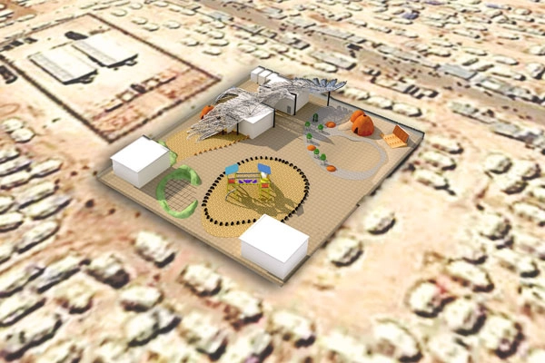 Aerial rendering for the design proposal. image: Malda Takieddine