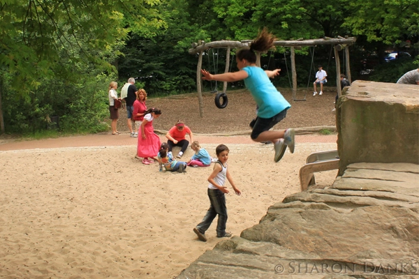 School grounds can foster active and imaginative play onsite using natural materials and vegetation and by installing thoughtfully designed play structures that offer open-ended play opportunities and frameworks for child-driven games. image: Sharon Danks