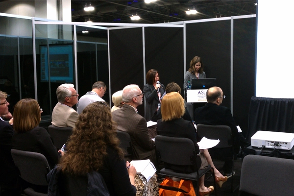 Joy Kuebler (left) describes pop-up play and its impact image: Lisa Horne