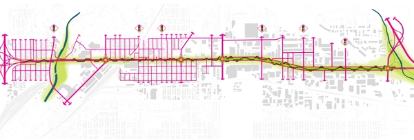 An at-grade boulevard opens up opportunity for revitalization and environmental enhancements for the surrounding neighborhoods. image: Keith Billick