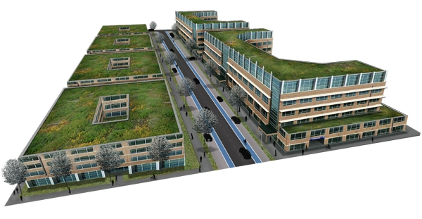 A few of the mixed-use buildings from "The Philadelphia EcoDistrict" image: John Wray