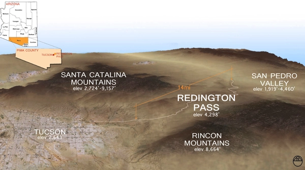 Context map for Redington Pass Image: Rachel Glass