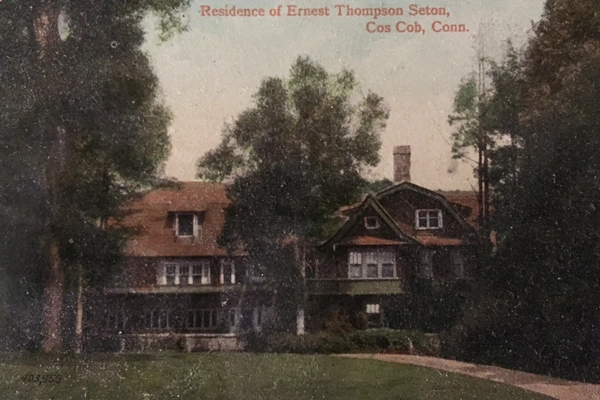 Hand-colored postcard of the manor house at Wyndygoul image: James O'Day
