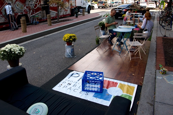 Project for Public Spaces' curbside sitting area image: Alexandra Hay