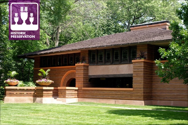 The Arthur B. Heurtley House, designed by Frank Lloyd Wright, in Oak Park, Illinois, the subject of an ASLA Annual Meeting field session image: Alexandra Hay
