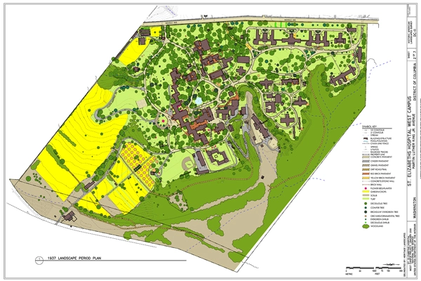 St. Elizabeths Hospital West Campus, HALS DC-7, Washington, DC image: Library of Congress, Historic American Buildings Survey/Historic American Engineering Record/Historic American Landscapes Survey Collection
