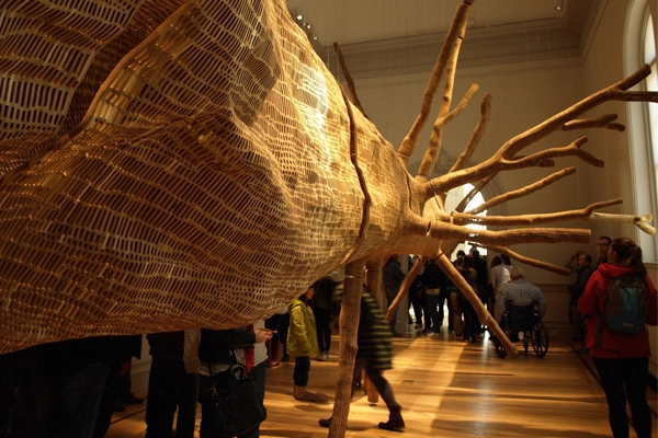 "Middle Fork" on opening day at the Renwick, packed with visitors image: Alexandra Hay