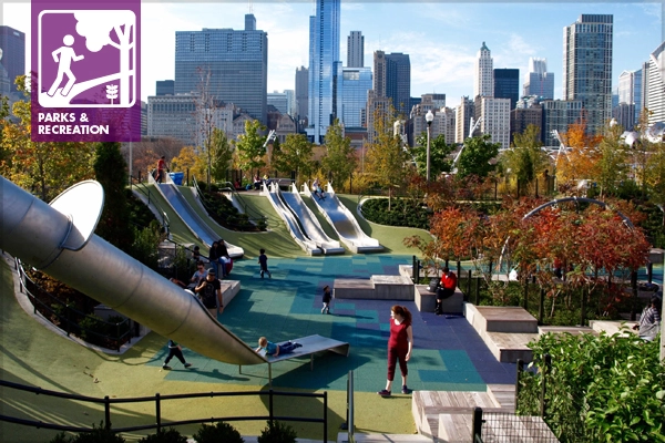 The Slide Crater in Chicago's Maggie Daley Park image: Alexandra Hay