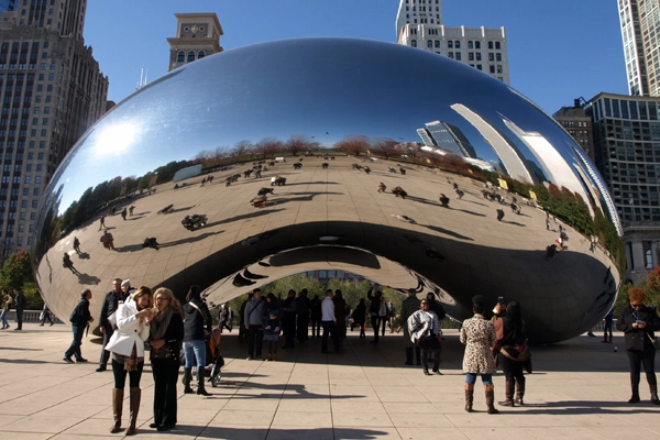 Anish Kapoor's Cloud Gate sculpture, aka the Bean, in Chicago's Millennium Park image: Alexandra Hay