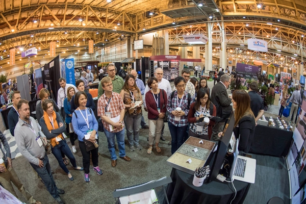 Tiffany Kafka, of Kafka Granite, presents to Ecology & Restoration PPN EXPO Tour attendees about the options for landscape architects to consider when selecting pathway materials for trails, walkways, and bike paths. image: Event Photography of North America Corporation (EPNAC)