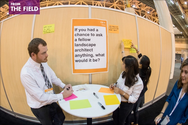 At the ASLA Annual Meeting's EXPO in New Orleans this October, attendees had a chance to sound off on what they’d like to find out from their PPN peers. image: Event Photography of North America Corporation (EPNAC)