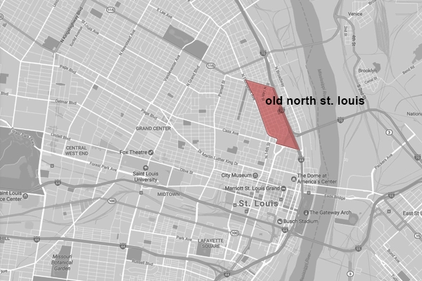 Map of Old North St. Louis / image credit: Shawn Balon