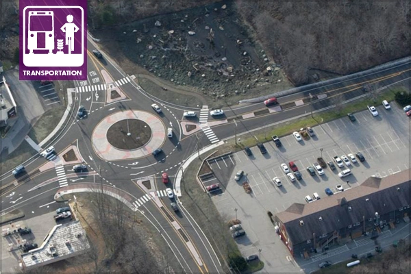 Roundabouts - Routes 82 and 85 in Salem, CT / image: Connecticut Department of Transportation