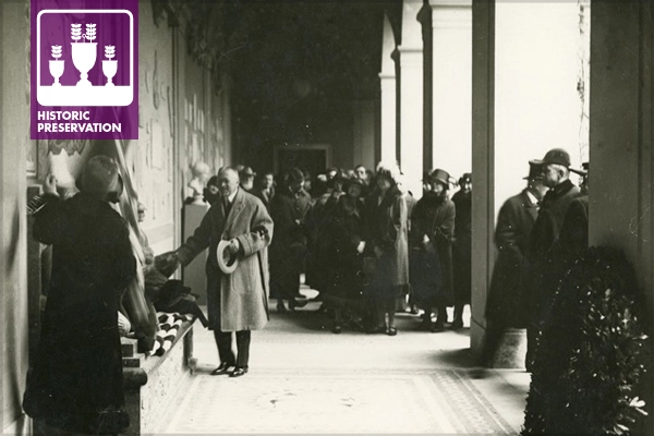 Dedication Ceremony, Thrasher-Ward Memorial, 1925, American Academy in Rome, Italy / image: Photo Archive, American Academy in Rome, photographer unknown, used with permission