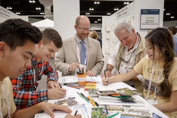 Sketches for the activity books being made at the 2017 ASLA Annual Meeting and EXPO in Los Angeles / image: EPNAC