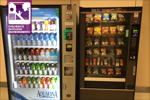 A typical vending machine station
