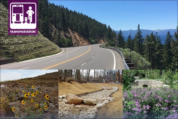 cover images from the Leading Landscape Design Practices For Cost-Effective Roadside Water Management / images: Nevada Department of Transportation, New York City Department of Environmental Protection report