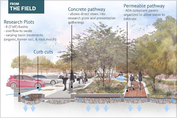 The University of Arizona's entry, (Re)Searching for a Spot, won second place in the demonstration project category of the 2018 Campus RainWorks Challenge.