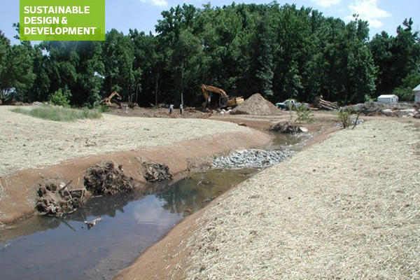 Stream restoration under construction