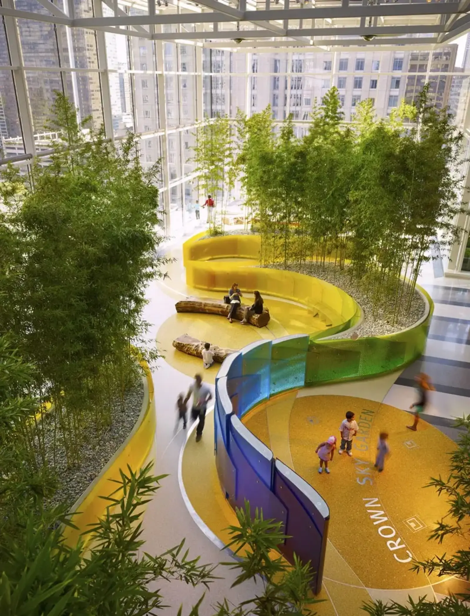 ASLA 2013 Professional General Design Honor Award. The Crown Sky Garden: Ann & Robert H. Lurie Children’s Hospital of Chicago. Mikyoung Kim Design / George Heinrich Photography