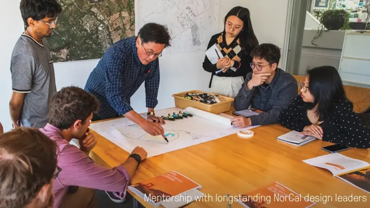 A design leader mentoring a group of emerging professionals